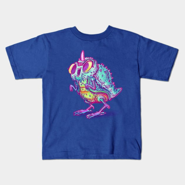 Kaiju Bird Chick Monster Kids T-Shirt by natebear